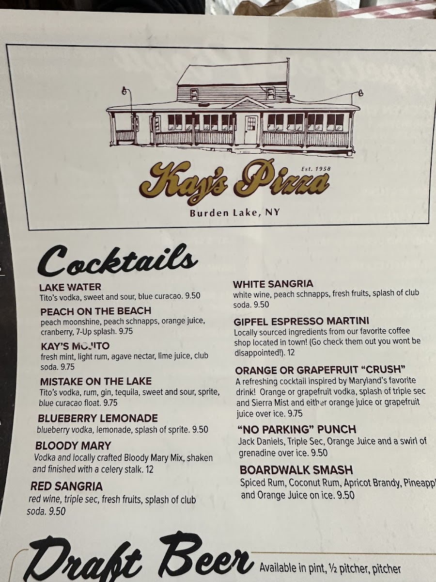 Menu Kay's Burden Lake Restaurant-1